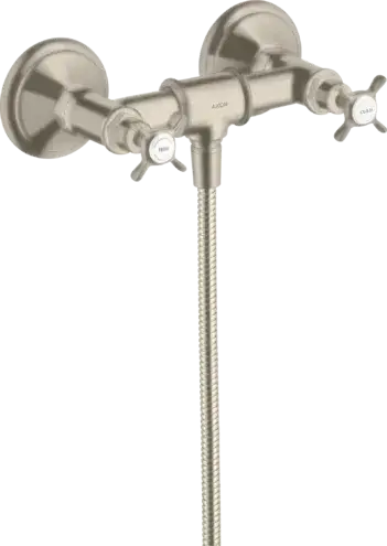 Axor Montreux Смеситель для душа c двумя крестообразными рукоятками, цвет: шлифованный никель 16560820