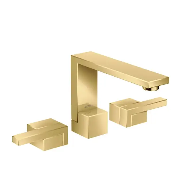 Axor Edge Смеситель для раковины на 3 отверстия с донным клапаном, цвет: полированное золото 46050990