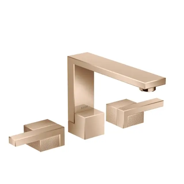 Axor Edge Смеситель для раковины на 3 отверстия с донным клап., цвет: полированное розовое золото 46051300