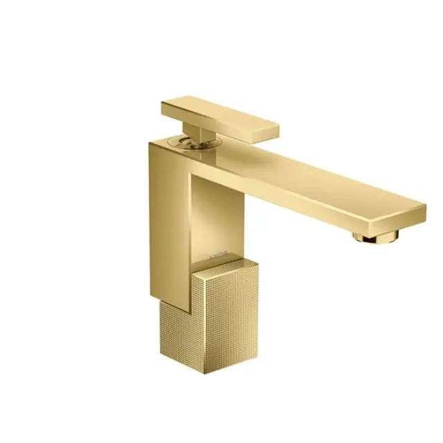 Axor Edge Смеситель для раковины на 1 отверстие с донным клапаном, цвет: полированное золото 46011990