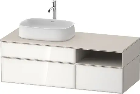 Duravit Zencha Тумба 130x55x44,2h см, цвет: белое стекло/cеро-коричн. супермат. ZE4828064830000