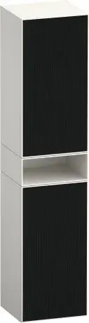 Duravit Zencha Шкаф-пенал подв. 40х36х190h см, цвет: черное стекло/белый супермат. ZE1353R63840000
