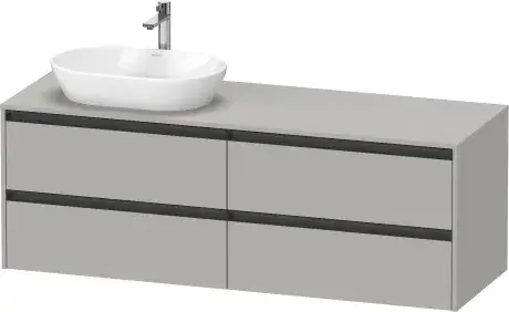 Duravit Ketho.2 Тумба под раковину слева 160x55x56,8h см, цвет: бетонно-серый мат. K24899L07070000