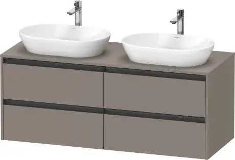 Duravit Ketho.2 Тумба под две раковины 140x55x56,8h см, цвет: базальт мат. K24898B43430000