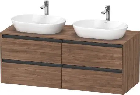 Duravit Ketho.2 Тумба под две раковины с 4-мя ящ. 140x55x56,8h см, цвет: орех натур. K24898B79790000
