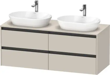 Duravit Ketho.2 Тумба под две раковины 140x55x56,8h см, цвет: серо-коричн. супермат. K24898B83830000