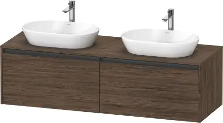 Duravit Ketho.2 Тумба под две раковины с 2-мя ящ. 160x55x45,9h см, цвет: орех темн. K24889B21210000