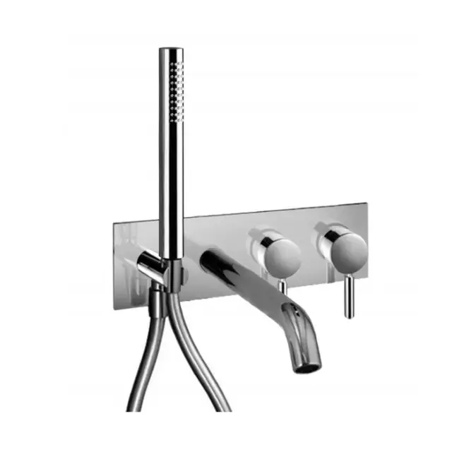 Fantini Nostromo Смеситель для ванны, встраиваемый, излив 20 cм, цвет нерж. сталь 50 93 E821B