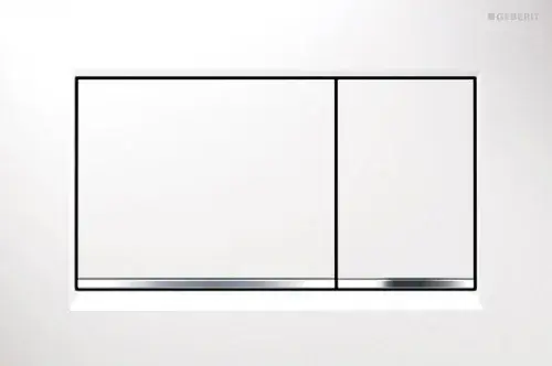 Geberit Sigma 30 Кнопка смыва для инсталляции, цвет: белый глянцевый, полоска хром глянцевый 115.883.KJ.1