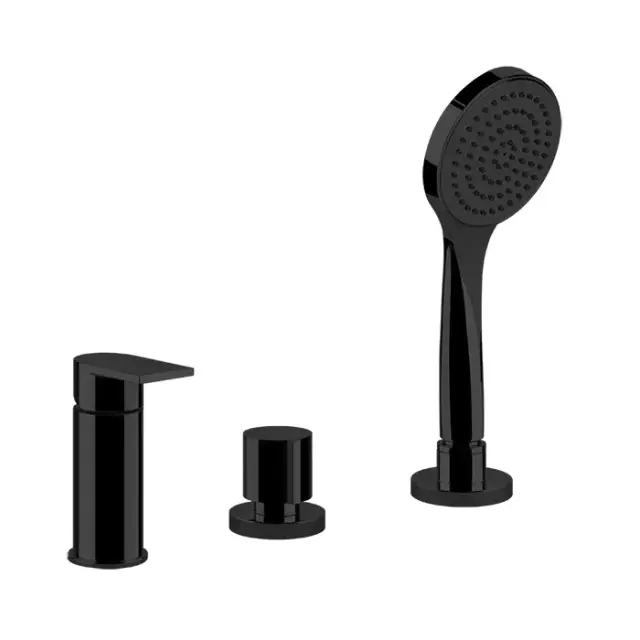 Gessi Emporio Via manzoni Смеситель на борт ванны, на 3 отв., с ручн. душем, цвет: Matte Black 38643#299