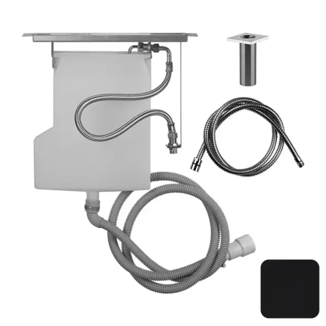 Gessi Система сбора воды для ручного душа с убирающимся шлангом, цвет: matte black 01766#299