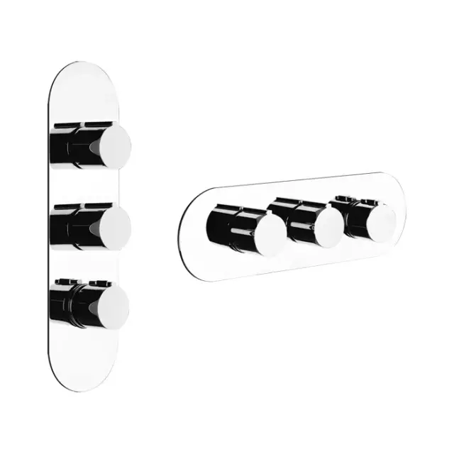 Gessi Anello Термостат для душа встраиваемый на 2 потребителя, внешняя часть, цвет: chrome 43064#031