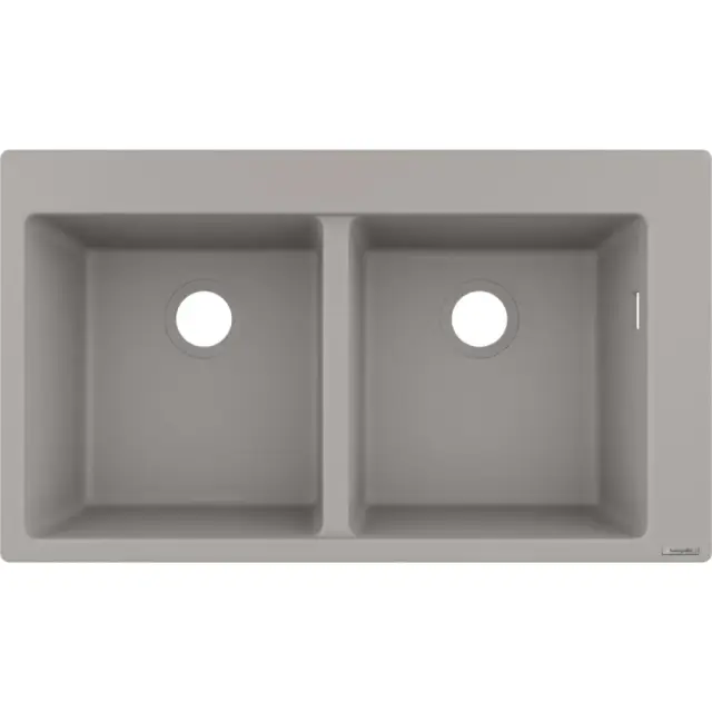 Hansgrohe S51 Кухонная мойка встраиваемая сверху 2 чаши 88x51 см, цвет: cерый бетон 43316380