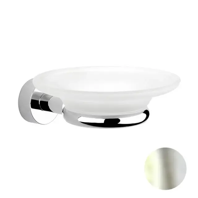 Nicolazzi Accessori Minimale Мыльница со стеклянной чашей, подвесная, цвет: никель блестящий 1487MNL