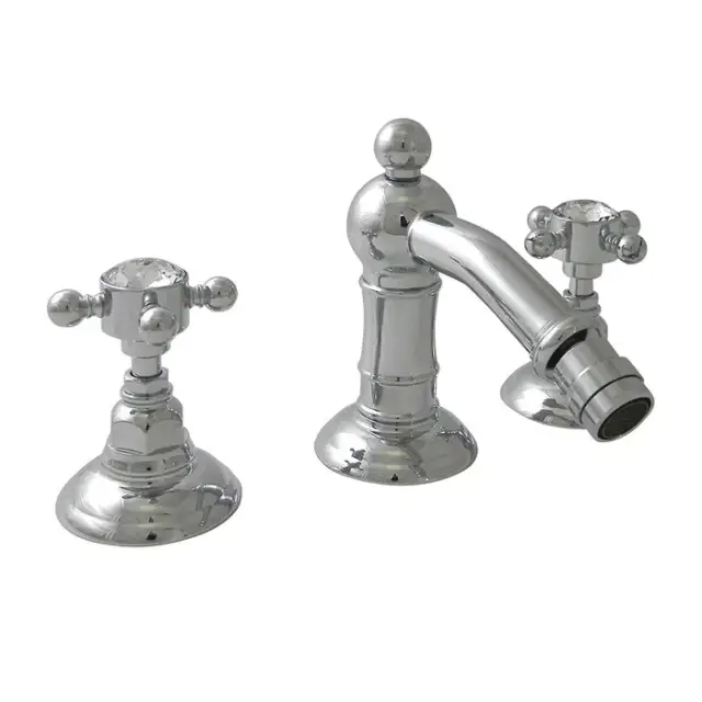 Nicolazzi Half Dome Crystal Смеситель для биде на 3 отверстия, излив 12,7 см, цвет: хром 1415CR93