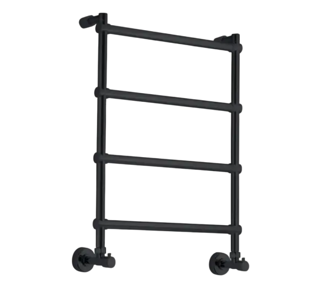 Margaroli Sole 442 Полотенцесушитель водяной для ГВС 53,5х71h (int 47), нижнее, цвет: matt black 4424704(26)BLN