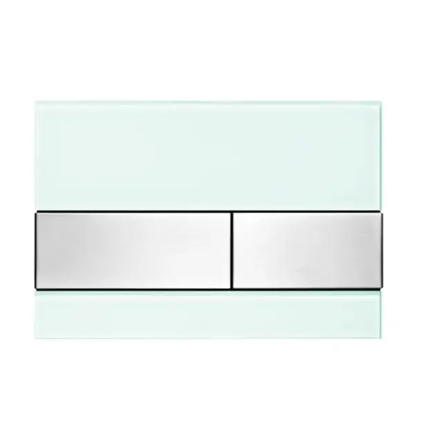 Tece Square Кнопка смыва с покр. от отпечатков, стекло, цвет: мятный зеленый/нерж. сталь, сатин 9240804