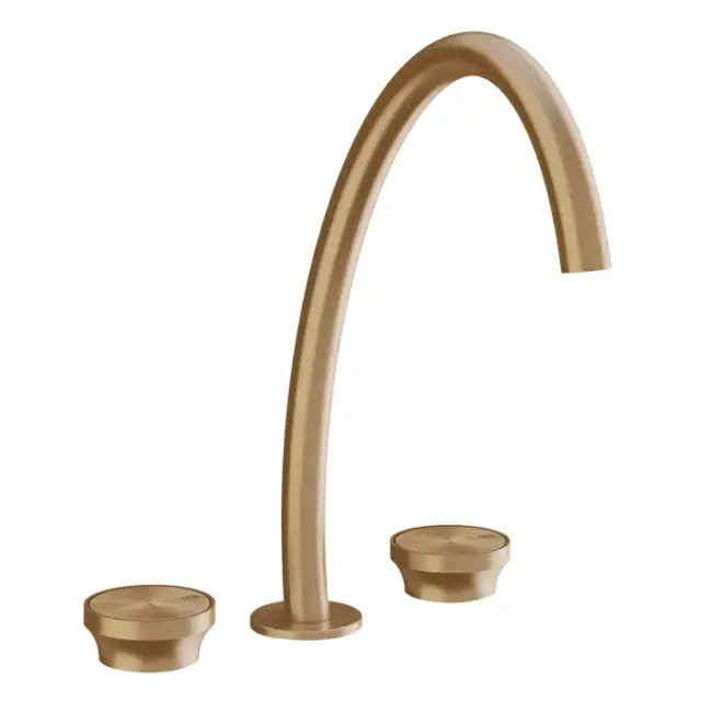 Gessi Origini Смеситель для раковины высокий на 3 отверстия, без д/к, цвет: warm bronze brushed PVD 66016#726