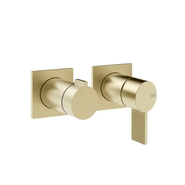 Gessi Inverso Diamantato Смеситель для душа на 2 потребителя, встраиваемый, цвет: brushed brass PVD 73638#727