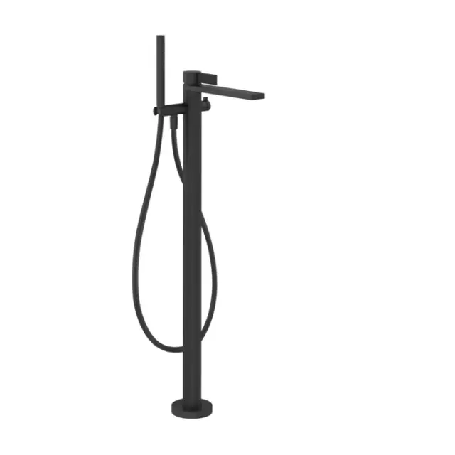 Gessi Inverso Rigato Смеситель для ванны напол. с душ. набором - руч. душ, шланг, цвет: matte black 73528#299