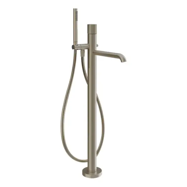 Gessi Habito Смеситель для ванны напольный с душевым набором, цвет: finox brushed nickel 70528#149