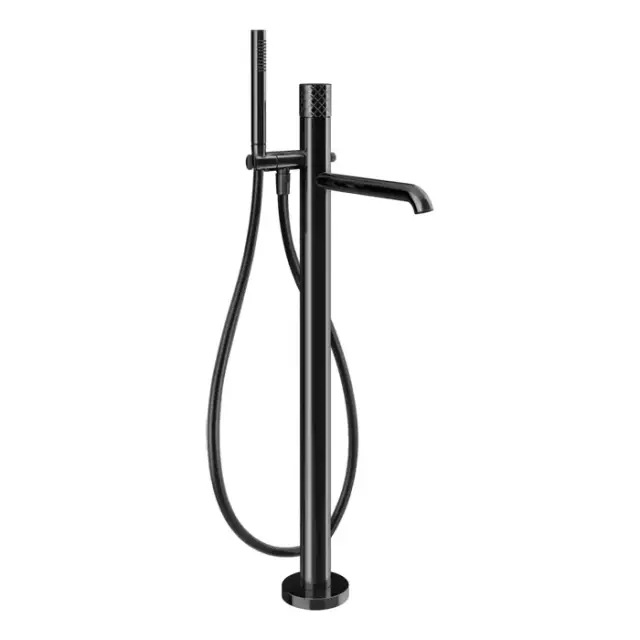 Gessi Habito Смеситель для ванны напольный с душ. набором - ручной душ, шланг, цвет: black metal PVD 70128#706