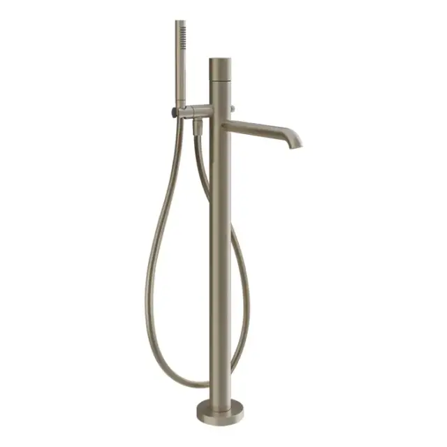 Gessi Habito Смеситель для ванны напольный с душевым набором, цвет: finox brushed nickel 70028#149