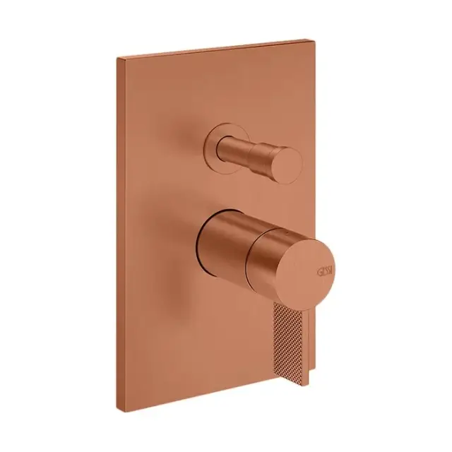 Gessi Inverso Diamantato Смеситель для душа на 2 потребителя, встраиваемый, цвет: copper brushed PVD 73679#708