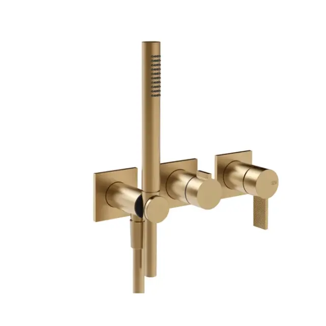 Gessi Inverso Rigato Смеситель для душа встраиваемый, с ручным душем, цвет: warm bronze brushed PVD 73636#726