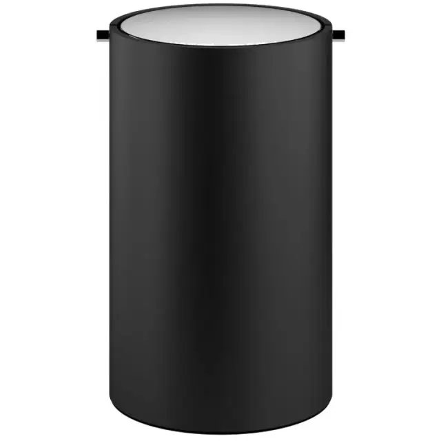 Decor Walther Stone Bemd Ведро для бумаги с крышкой d18,5x30h см, 6 литров, цвет: хром/черный мат 0971164