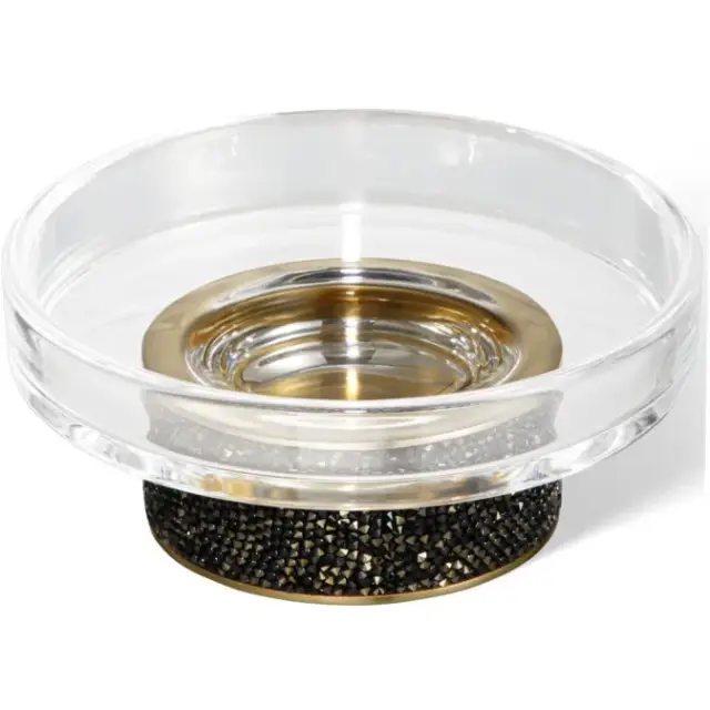 Decor Walther Rocks STS Мыльница настольная, гладкое стекло, цвет: dark metal matt/золото матовое 0934067