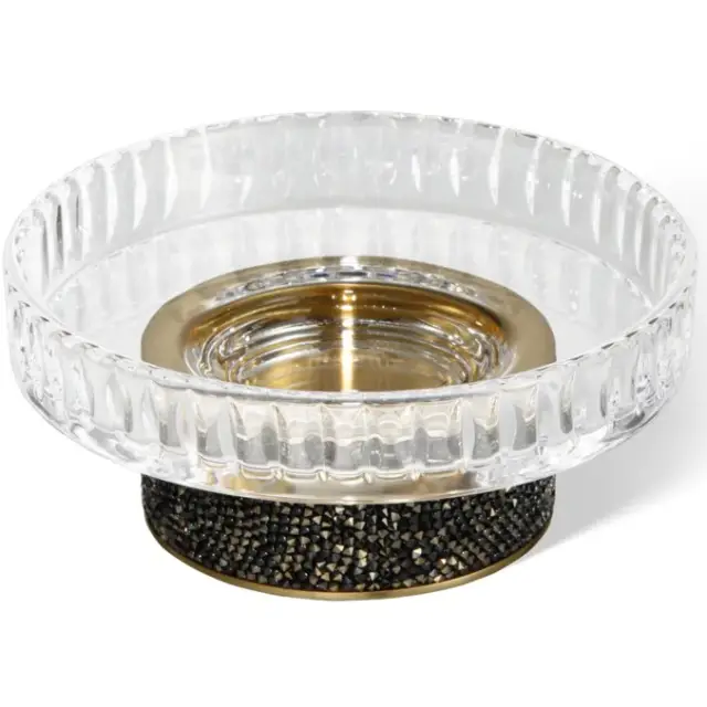 Decor Walther Rocks STS Мыльница настольная, рифленное стекло, цвет: dark metal matt/золото матовое 0934367