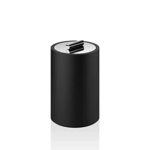 Decor Walther Black Stone DMD L Баночка универсальная d10x16h см, с крышкой, цвет: черный мат/хром 0971464