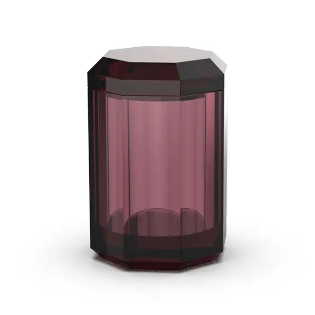 Decor Walther Kristall BMD Баночка универсальная d9x14h см, настольная, с крыш., цвет: rich burgundy 0931497