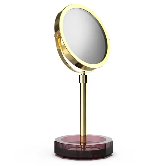 Decor Walther Kristall Косметическое зеркало, 5x увеличение d15 см, цвет: rich burgundy/золото 0941897
