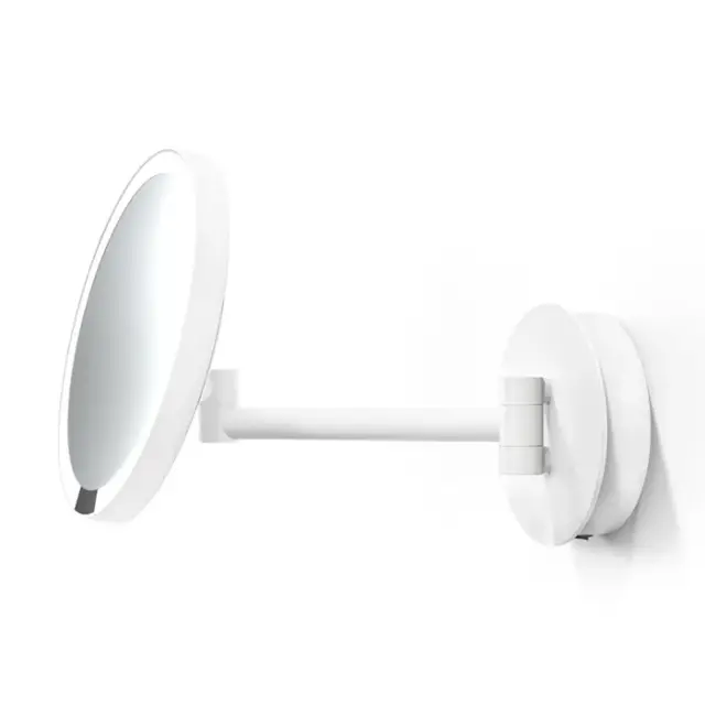 Decor Walther Round Косметическое зеркало подвесное, 5 кратное увел., с подсветкой, цвет: белый мат 0122350