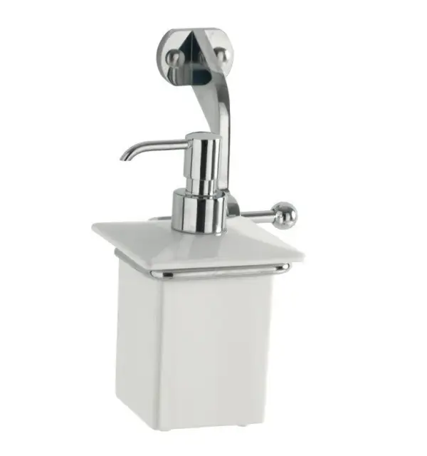 Kerasan Waldorf Дозатор для жидкого мыла, подвесной, керамическая колба, держатель, цвет: cromo 741290