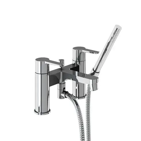 Burlington Смеситель на борт ванны с изливом 13,5 см и ручным душем, цвет: хром глянцевый CTA7