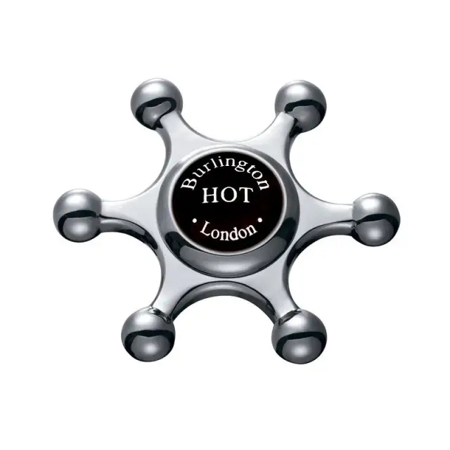 Burlington Birkenhead Вентиль для смесителя одинарный, цвет: хром/черный глянцевый V3 BLA