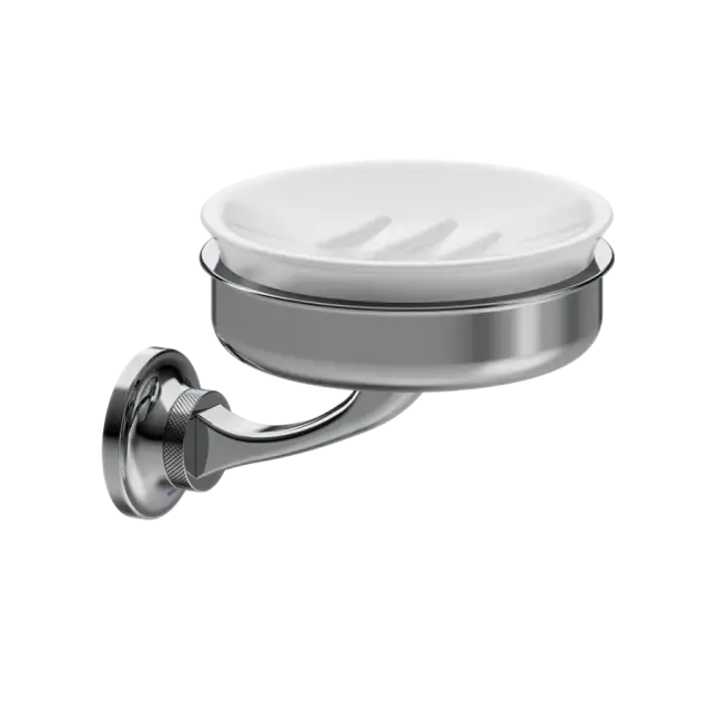 Burlington Guild Мыльница с керамической чашей, подвесная, цвет: хром GU005C