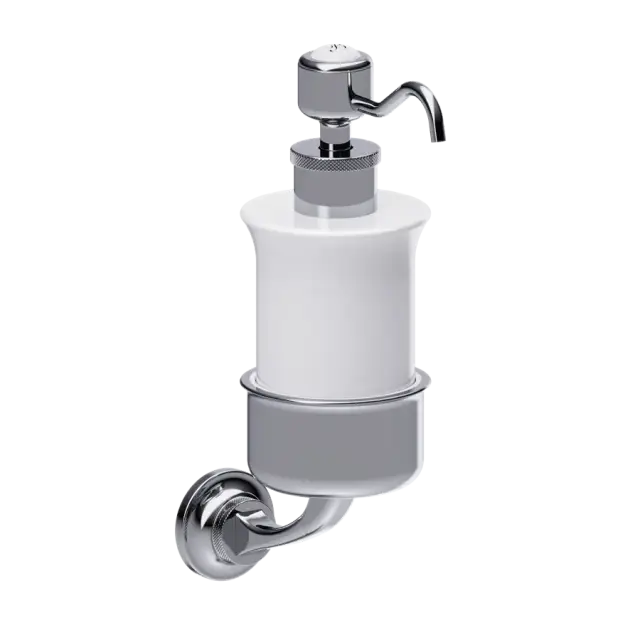 Burlington Guild Дозатор жидкого мыла, подвесной, керамическая колба, цвет: хром глянцевый GU011C