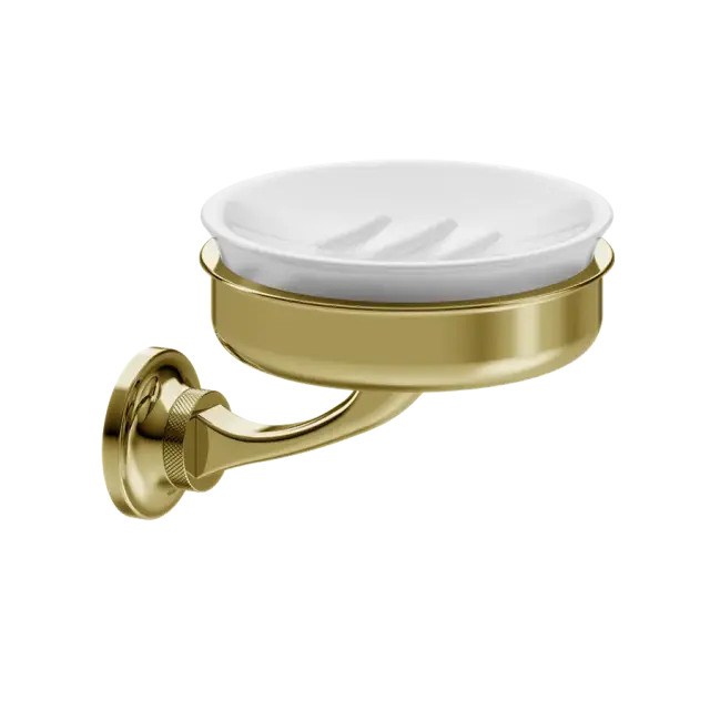 Burlington Guild Мыльница с керамической чашей, подвесная, цвет: золото GU005G