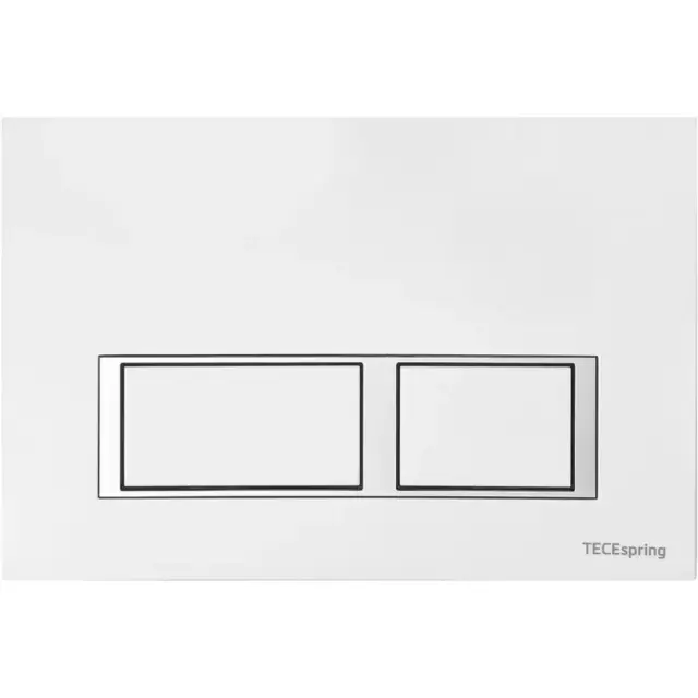 Tece Spring Кнопка смыва для унитаза с прямоугольной клавишей, пластик, цвет: белый/хром глянцевый 9940203