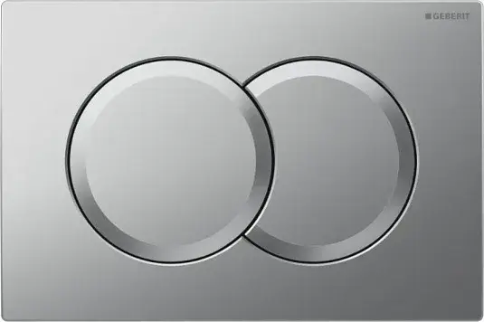 Geberit Delta 01 Кнопка смыва для унитаза, пластик, двойной смыв, цвет: хром матовый 115.107.46.1