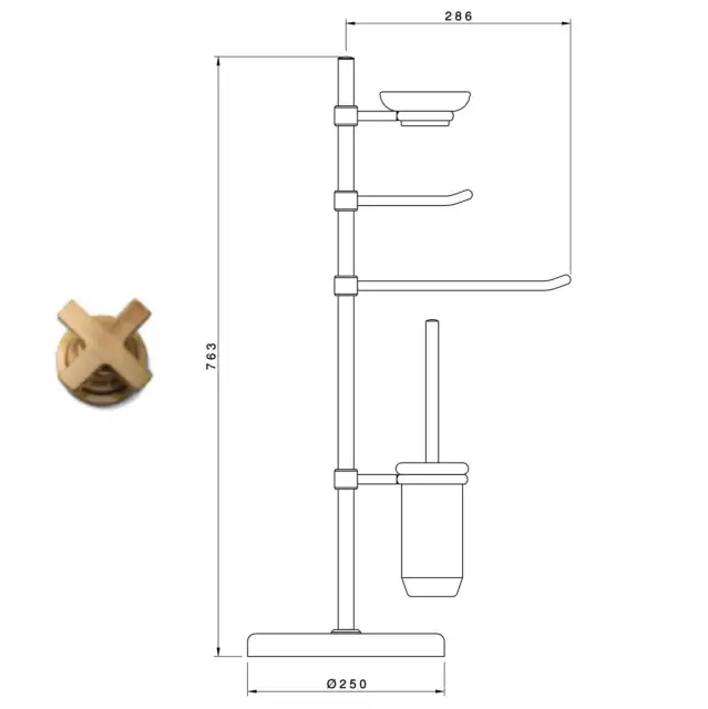Nicolazzi Accessori Стойка напольная для ванной: полотенцедержатель, цвет: бронза/белый 1496BBZ