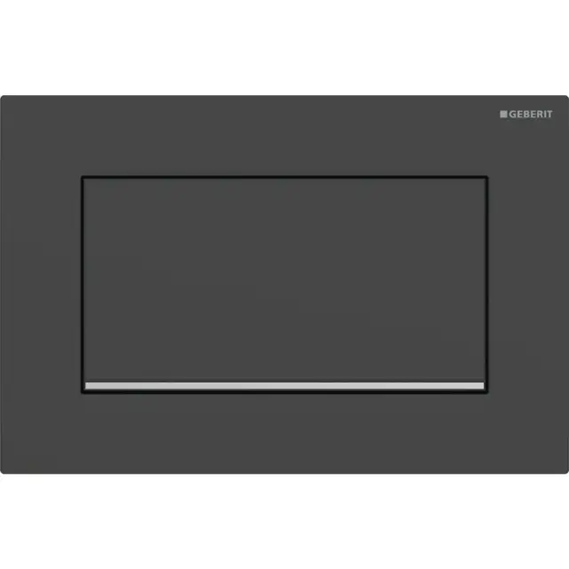 Geberit Sigma 30 Кнопка смыва для инсталляции, 1 режим, цвет: черный матовый, полоска хром 115.893.14.1