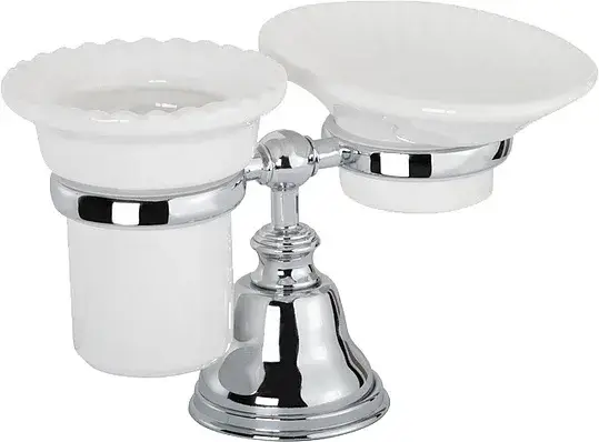 TW Harmony 141 Стакан с мыльницей на настольном держателе, керамика, цвет: хром TWHA141cr
