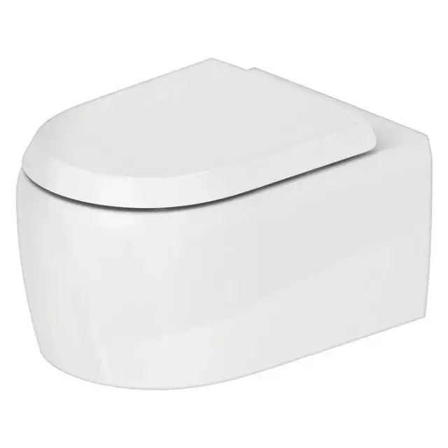 Duravit Qatego Унитаз подвесной безободковый 39х57 см, с креплением Durafix и петлями, цвет: белый 2556090000