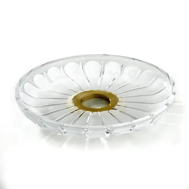 3SC Montblanc Лоток универсальный, крулый, настольный, цвет: прозрачный хрусталь/золото 24к. Lucido