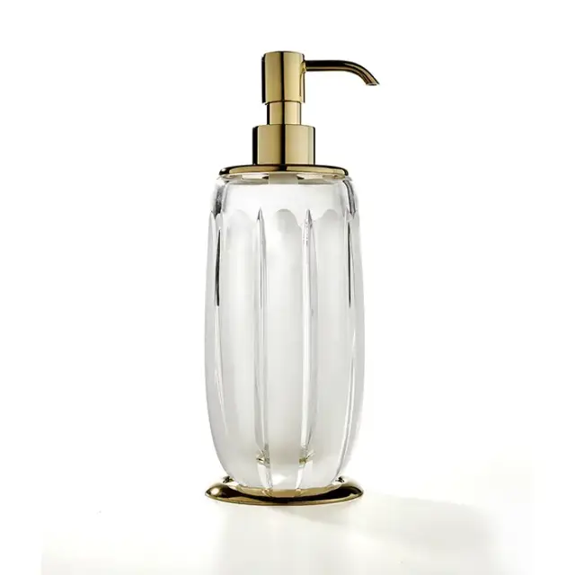 3SC Montblanc Дозатор для жидкого мыла, цвет: прозрачный хрусталь/золото 24к. Lucido